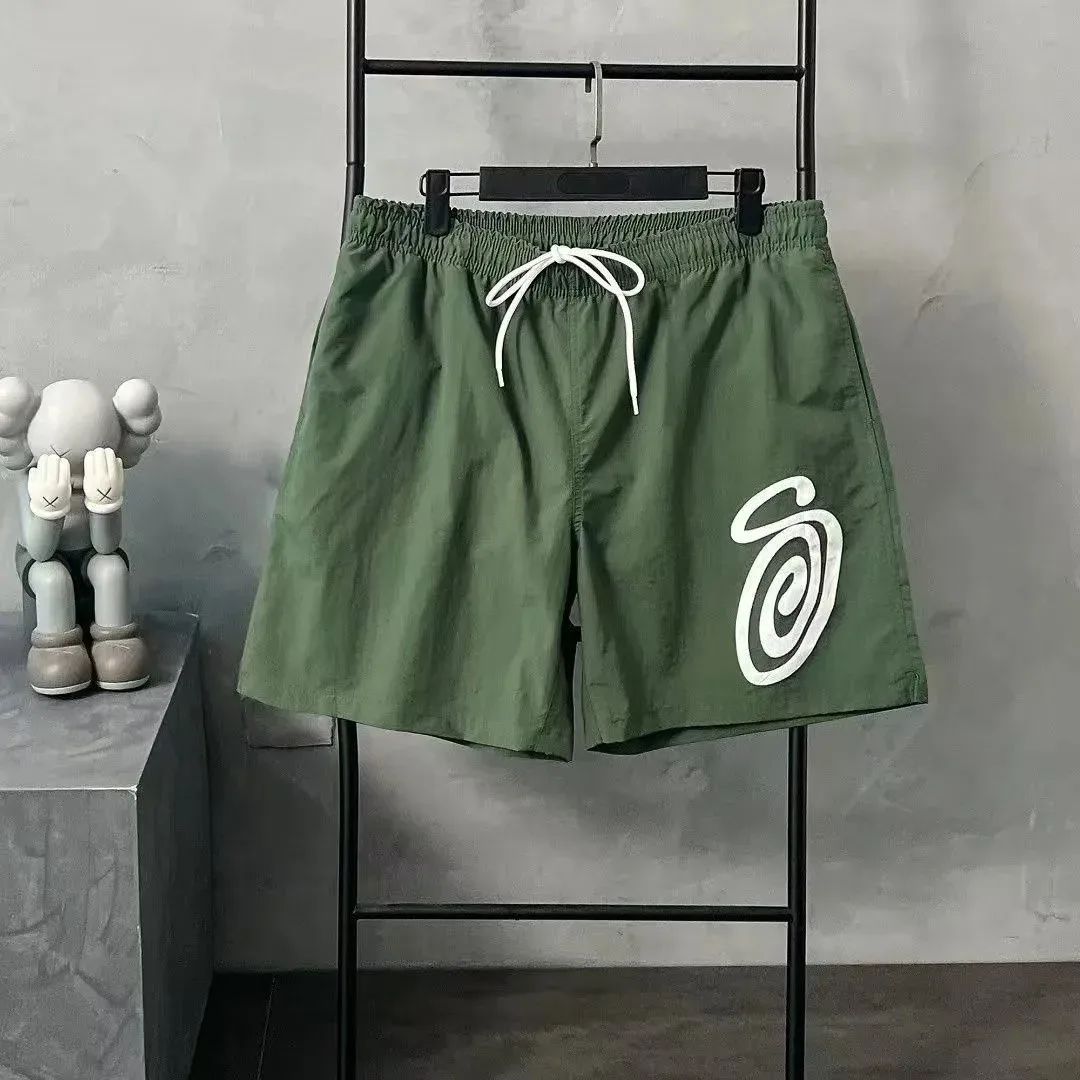 Green Spiral Print Shorts