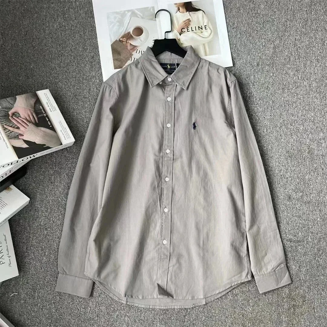 Ralph Lauren Polo Bear Light Grey Button-Up Shirt