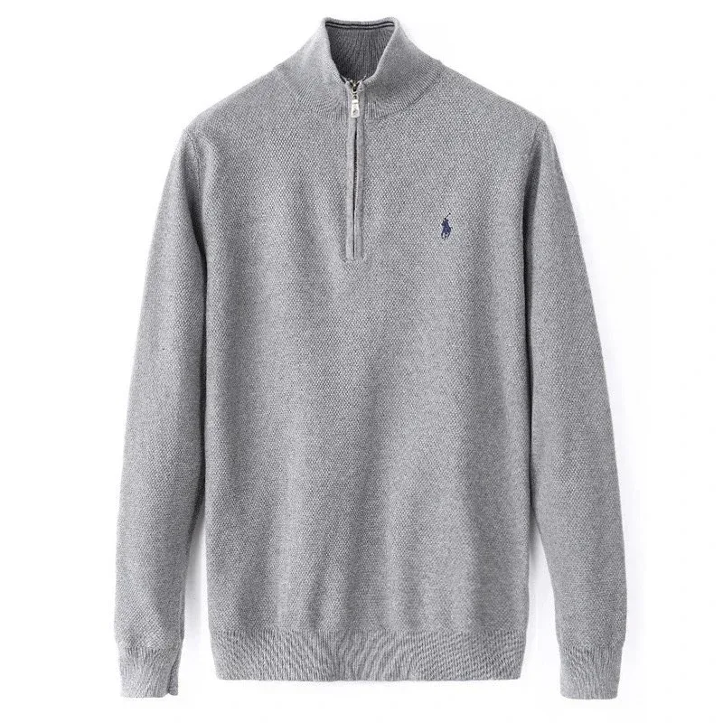 Polo Ralph Lauren Classic Logo Grey Half-Zip Sweater