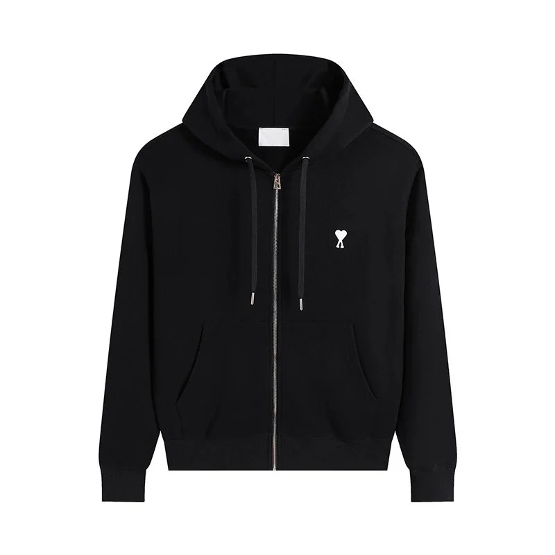 Ami Paris Black AMI Logo Hoodie