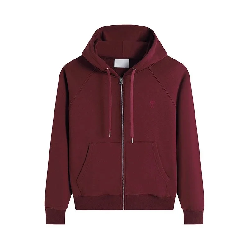 Amiri MX1 Burgundy Zip-Up Hoodie