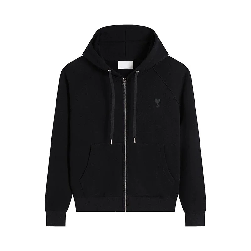Ami Paris Black AMI Logo Hoodie
