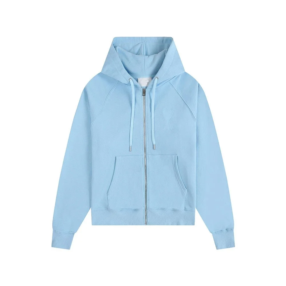 Ami Paris Light Blue Hoodie Jacket