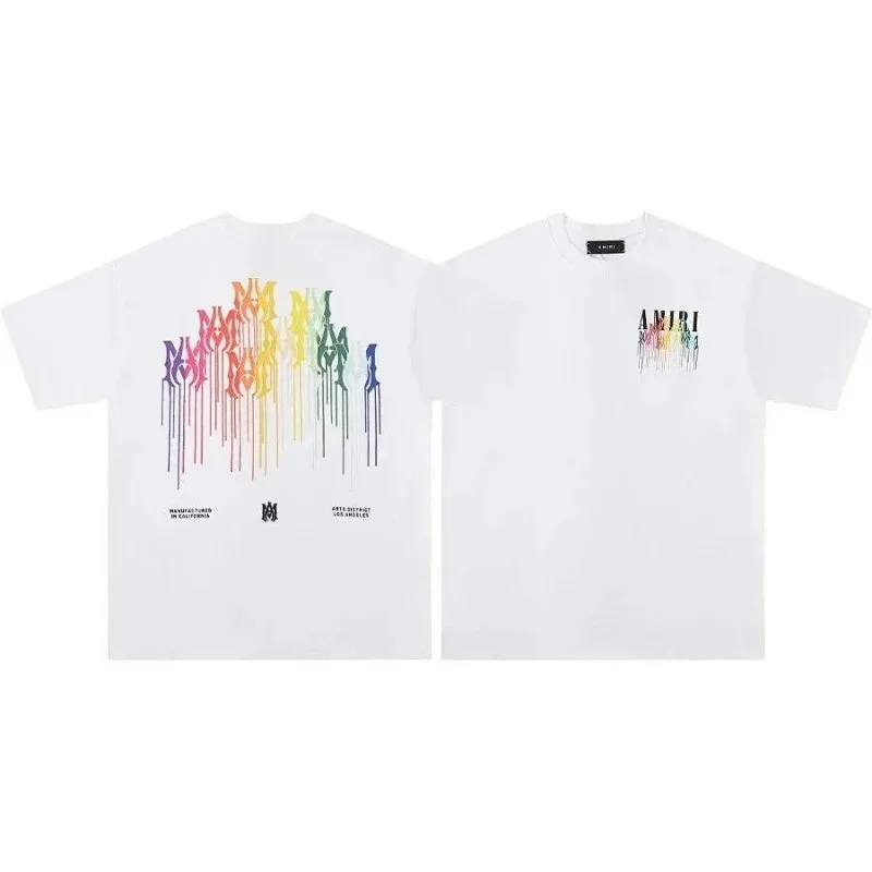 Amiri 20 White Rainbow Graphic T-Shirt