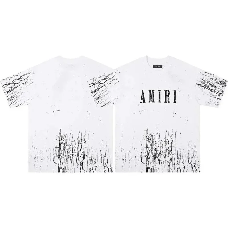 Amiri 06 White Crackle Print T-Shirt