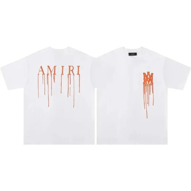 Amiri White 'Dripping' Logo T-Shirt