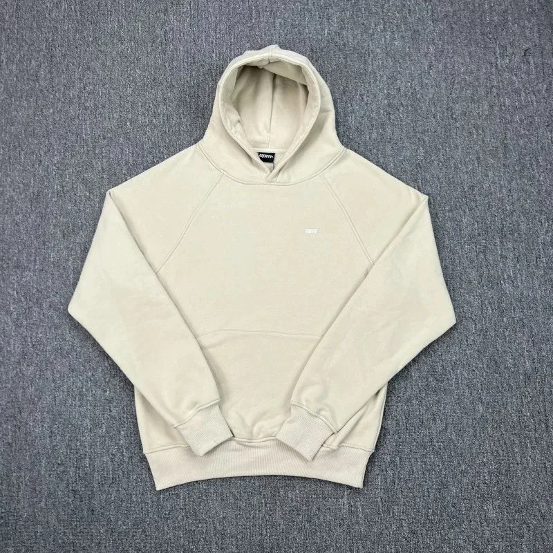 Unisex Beige Hoodie with Small Logo
