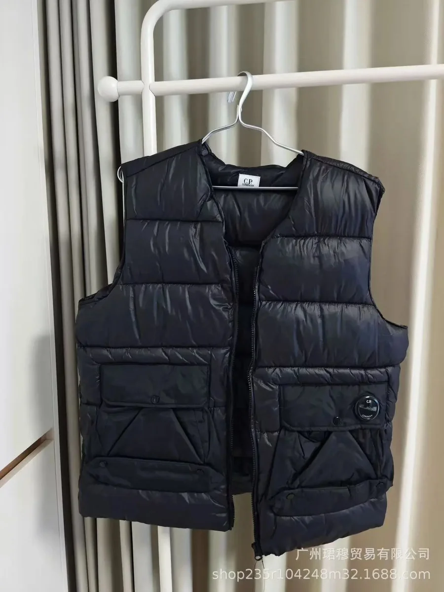 CP Company Goggle Black Puffer Vest
