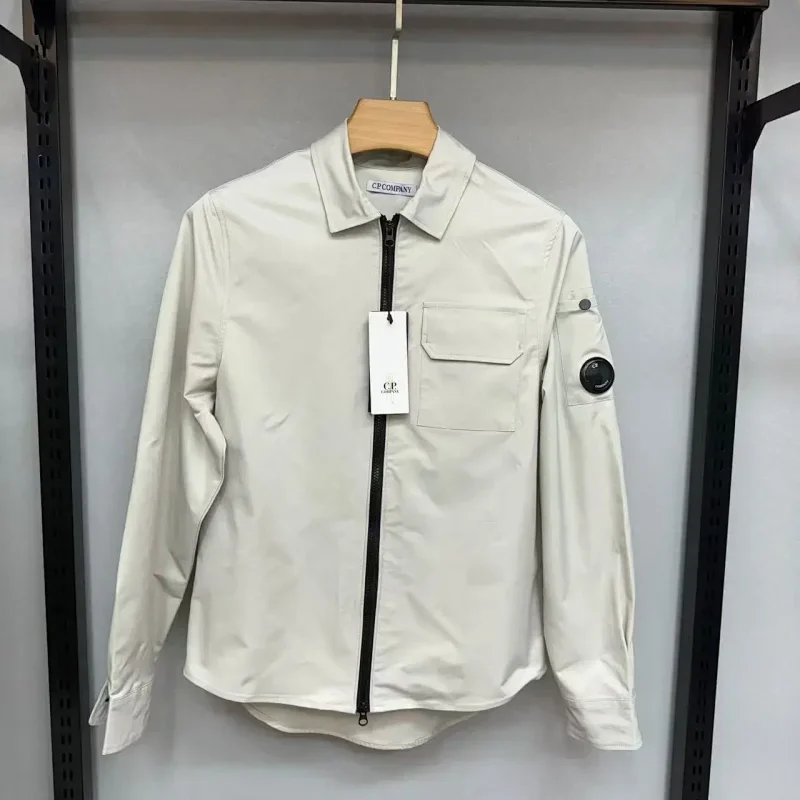 CP Company Goggle Zip-Up Shirt - Beige