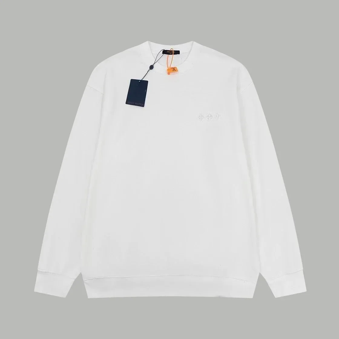 Louis Vuitton White Embroidered Crew Neck Sweatshirt