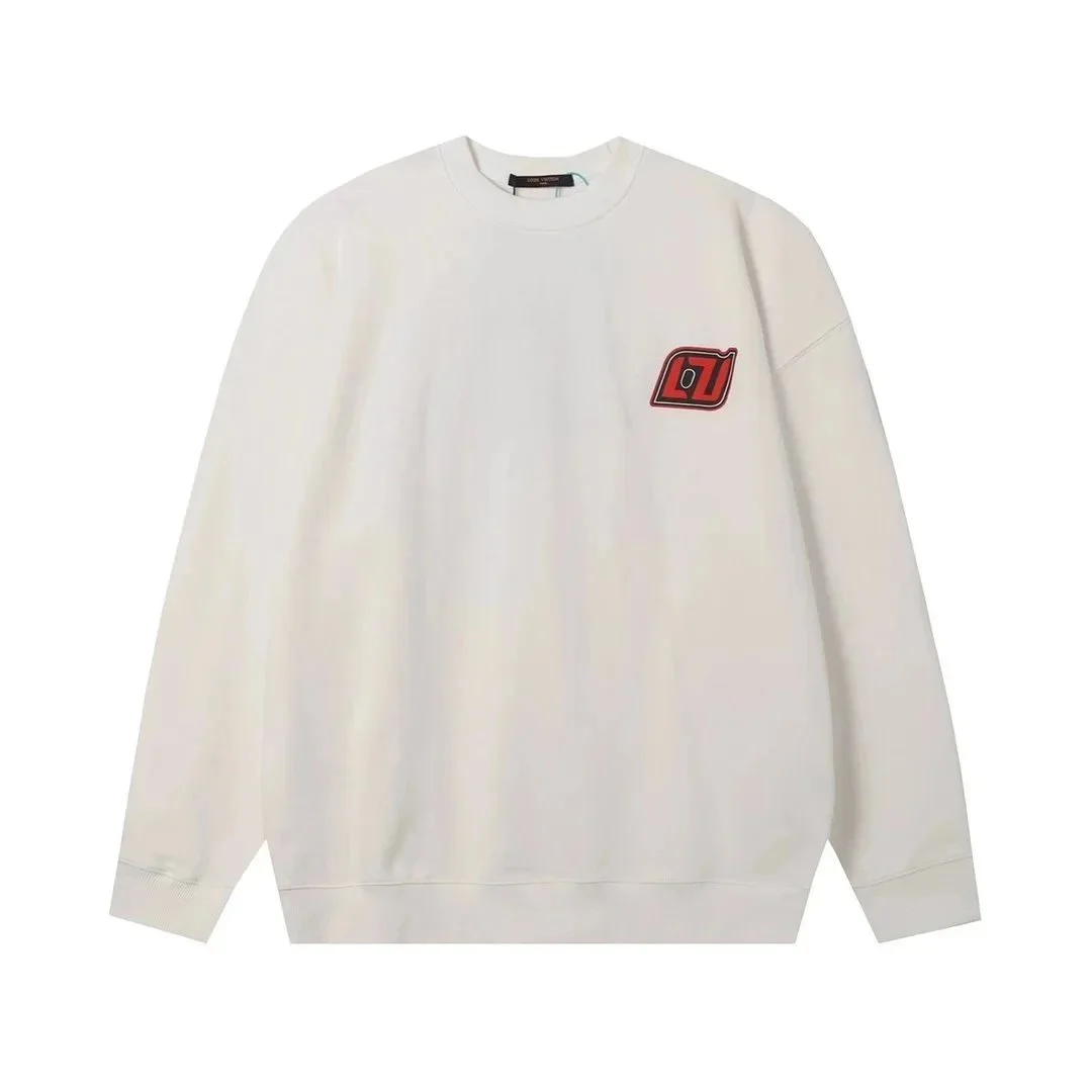 Unisex White 'DU' Patch Sweatshirt