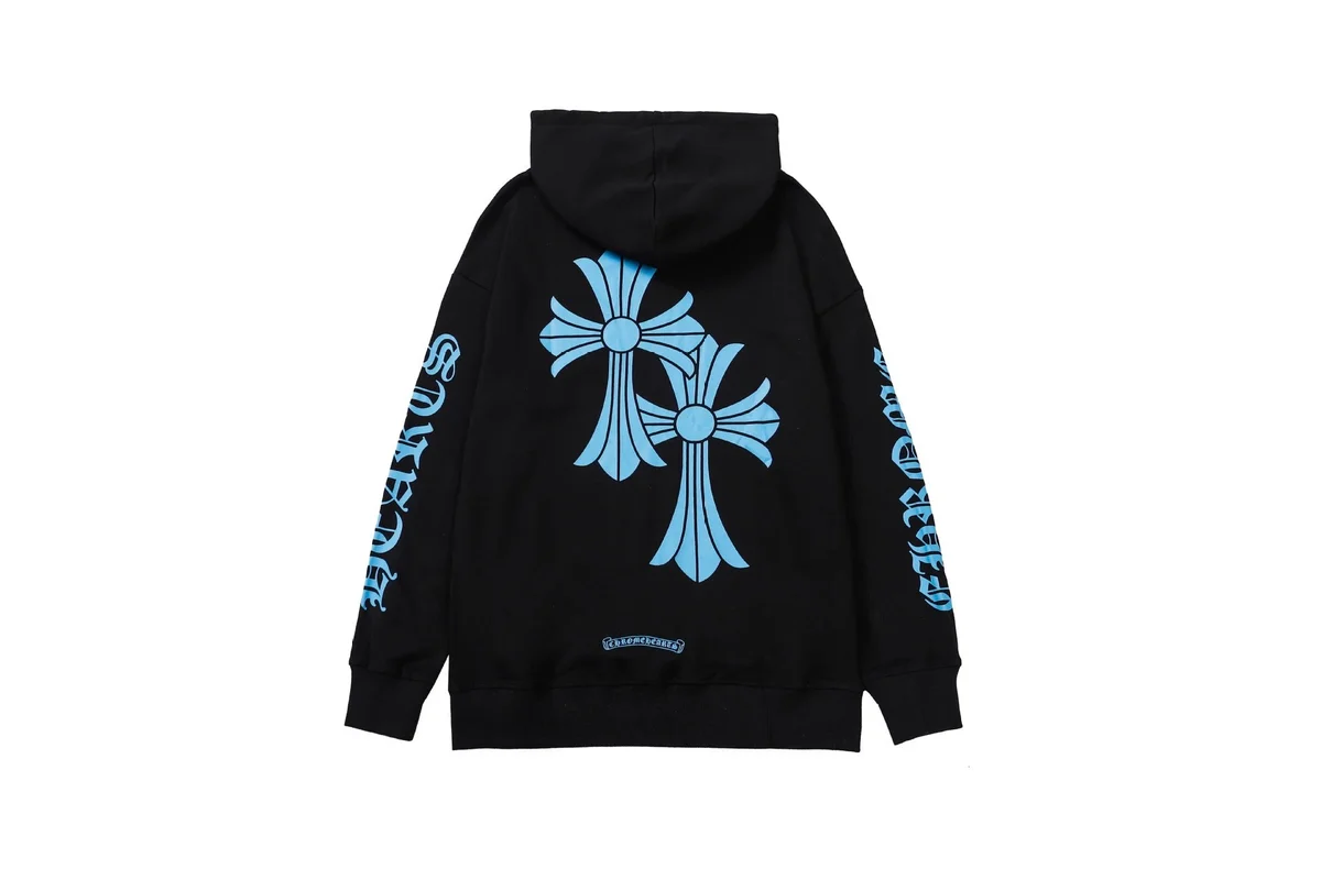 Chrome Hearts Black Blue Cross Hoodie