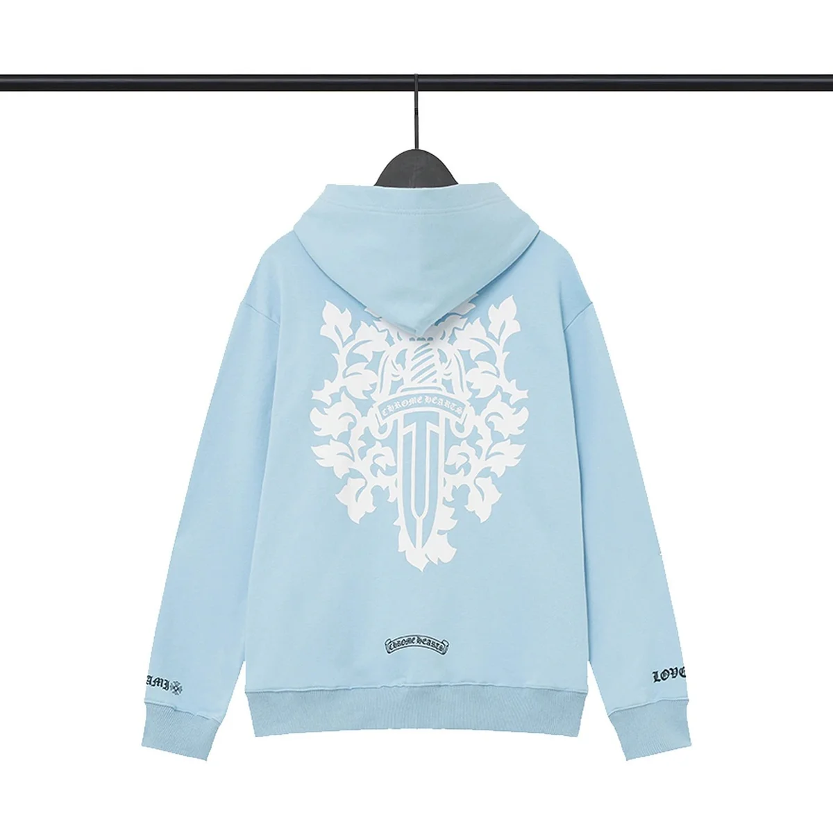 Chrome Hearts Light Blue Floral Hoodie