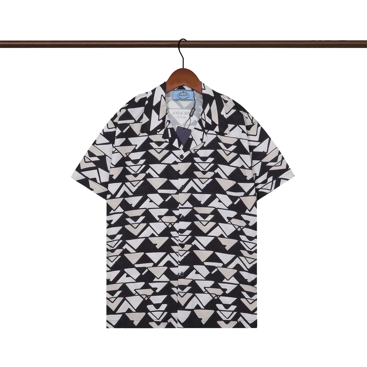 Prada Geometric Print Short-Sleeve Shirt