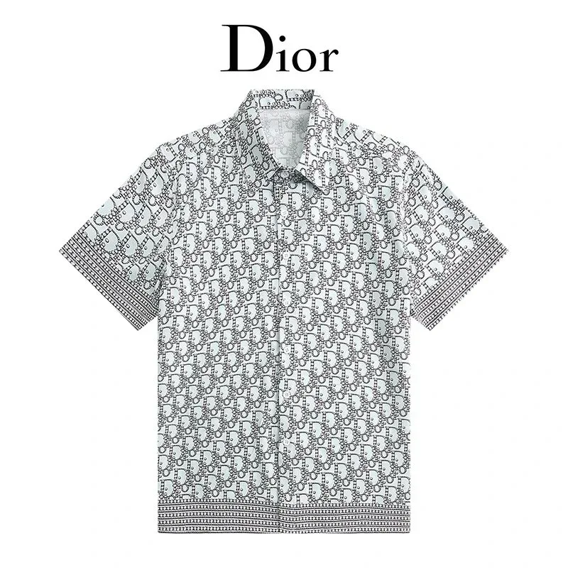 Dior Classic Flap Light Blue & Black Short Sleeve Shirt