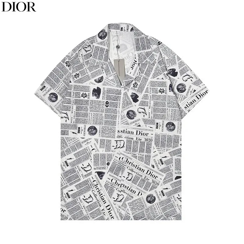 Dior Newspaper Print T-Shirt White