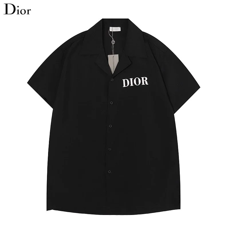 Dior Black 'DIOR' Logo Short Sleeve Shirt