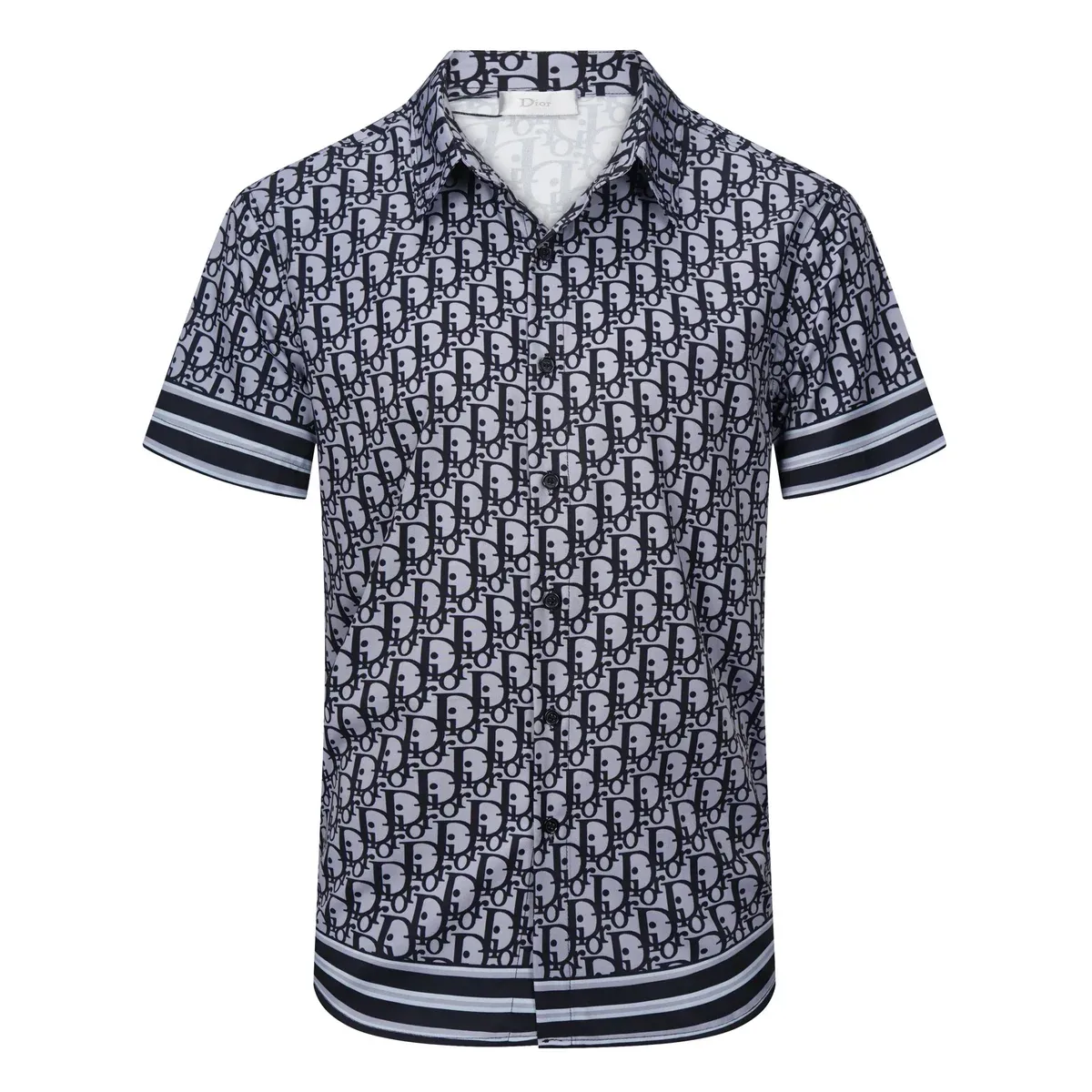 Dior Classic Logo Short Sleeve Shirt Navy/Black