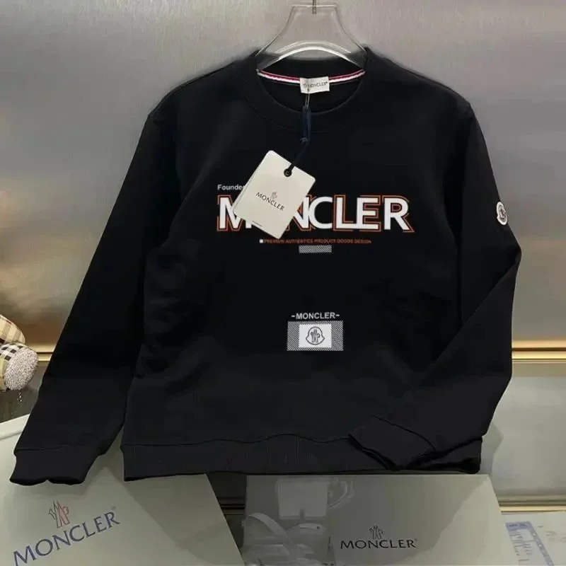 Moncler Founder Black Graphic Crewneck Sweatshirt