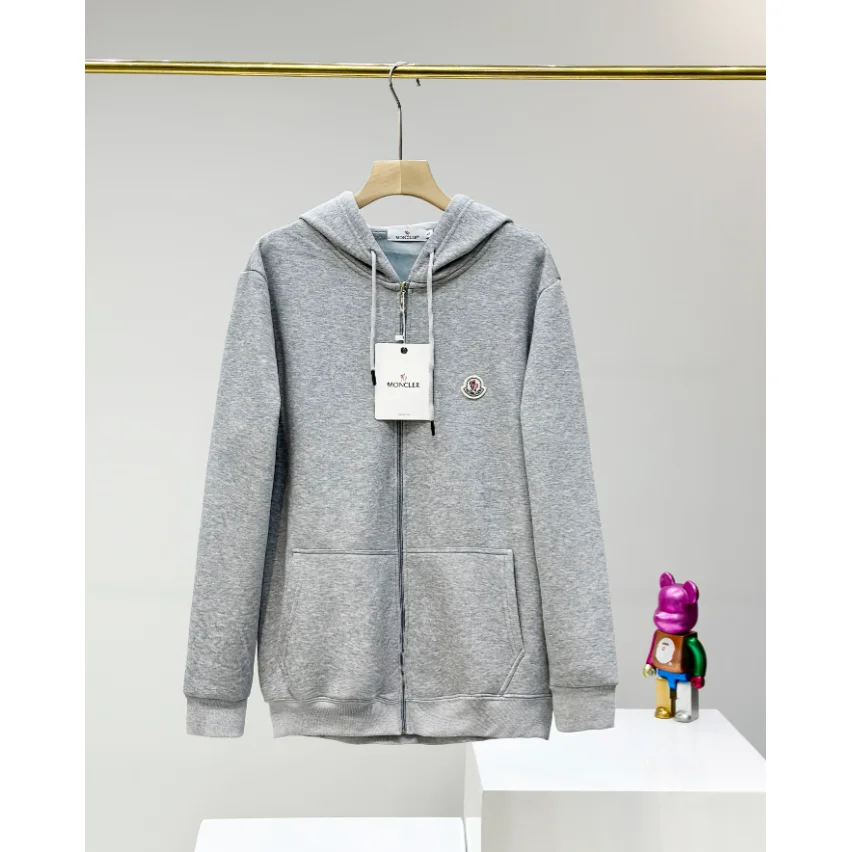 Moncler Grey Hoodie Zip-Up Sweatshirt