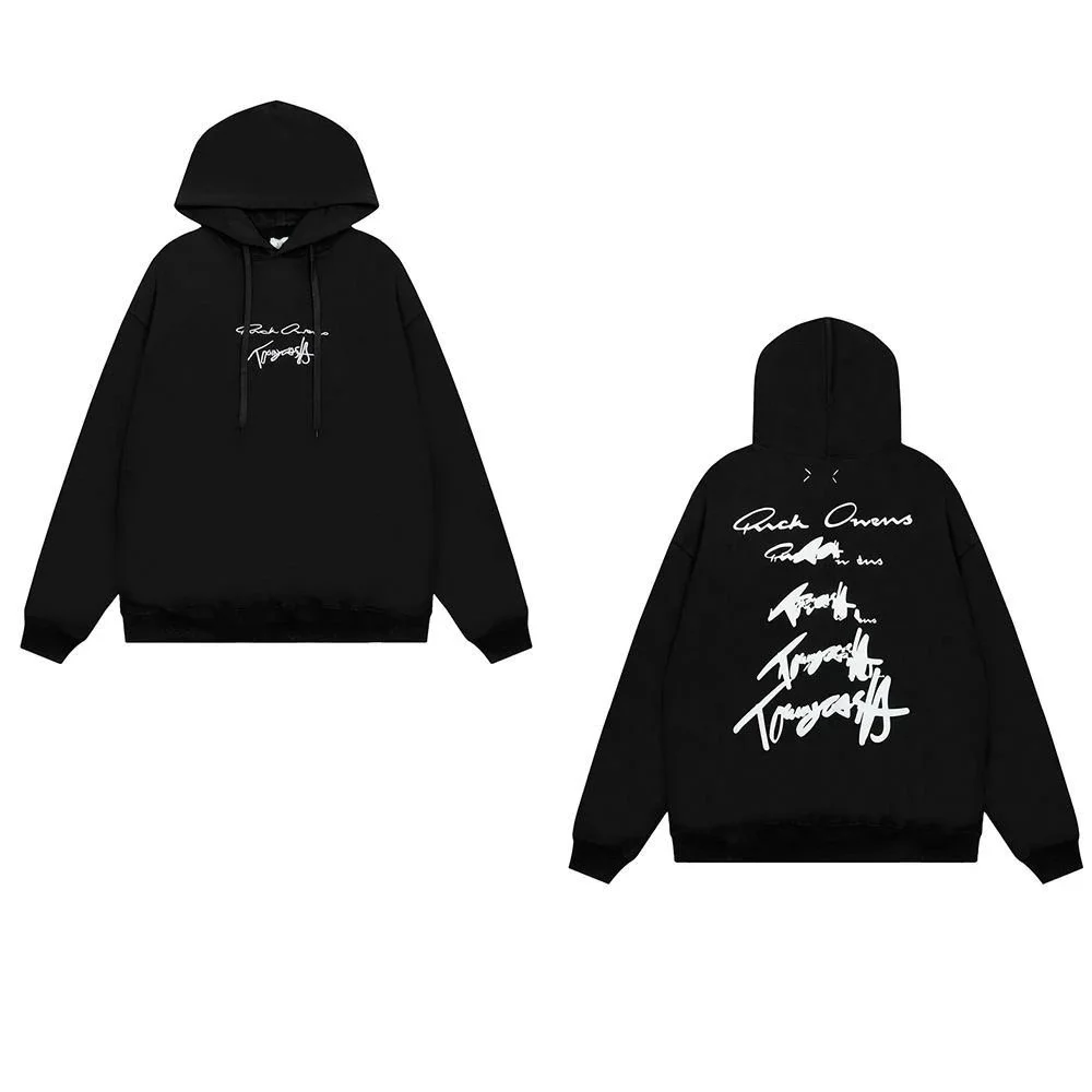 Rick Owens Black Signature Hoodie