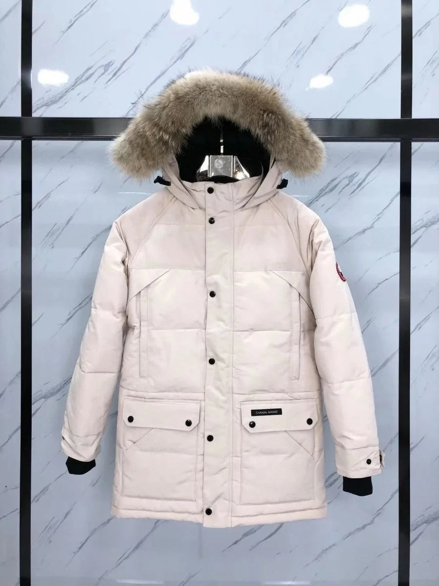 Canada Goose Expedition Ivory Parka with Fur Hood