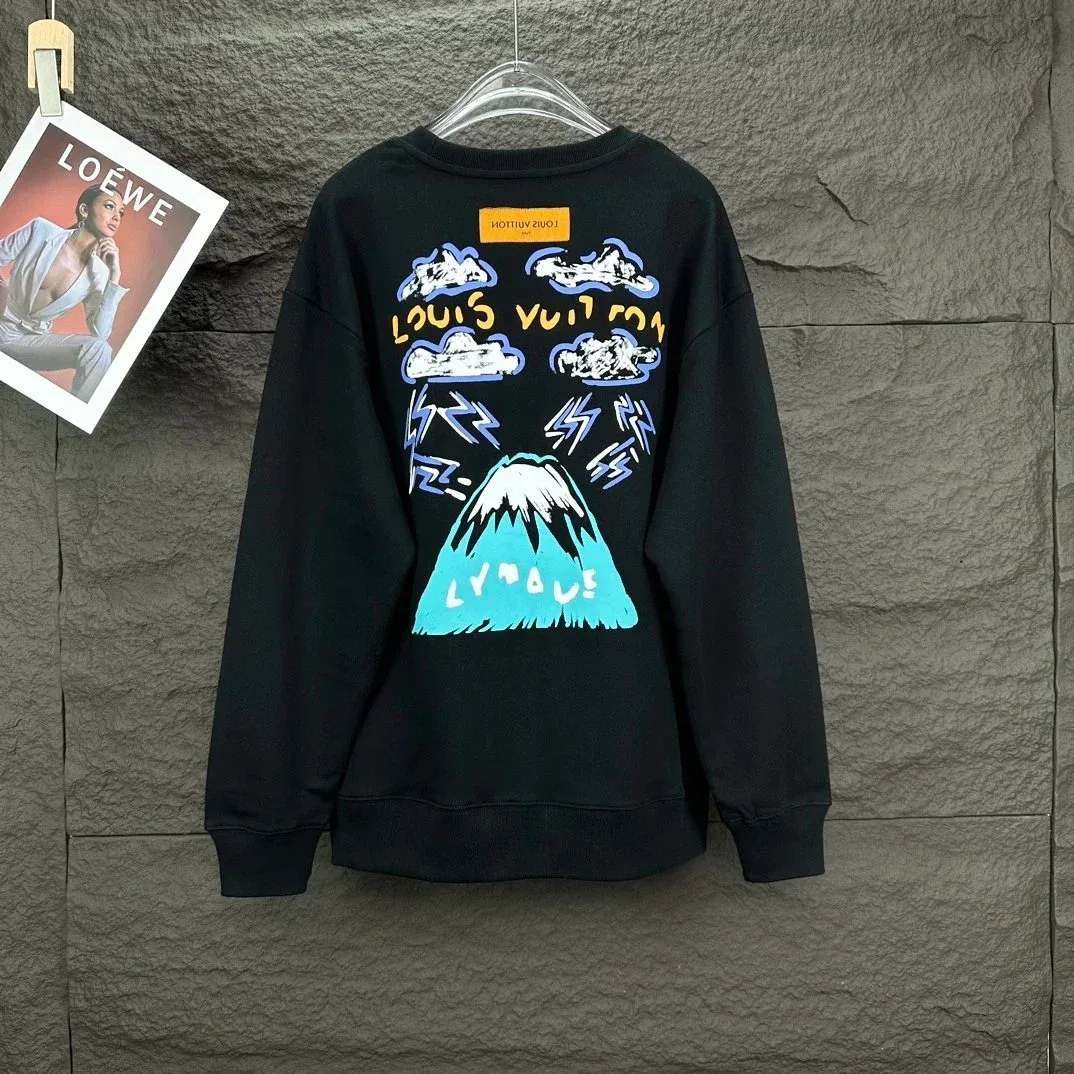 Louis Vuitton Mountain Print Oversized Sweatshirt Black