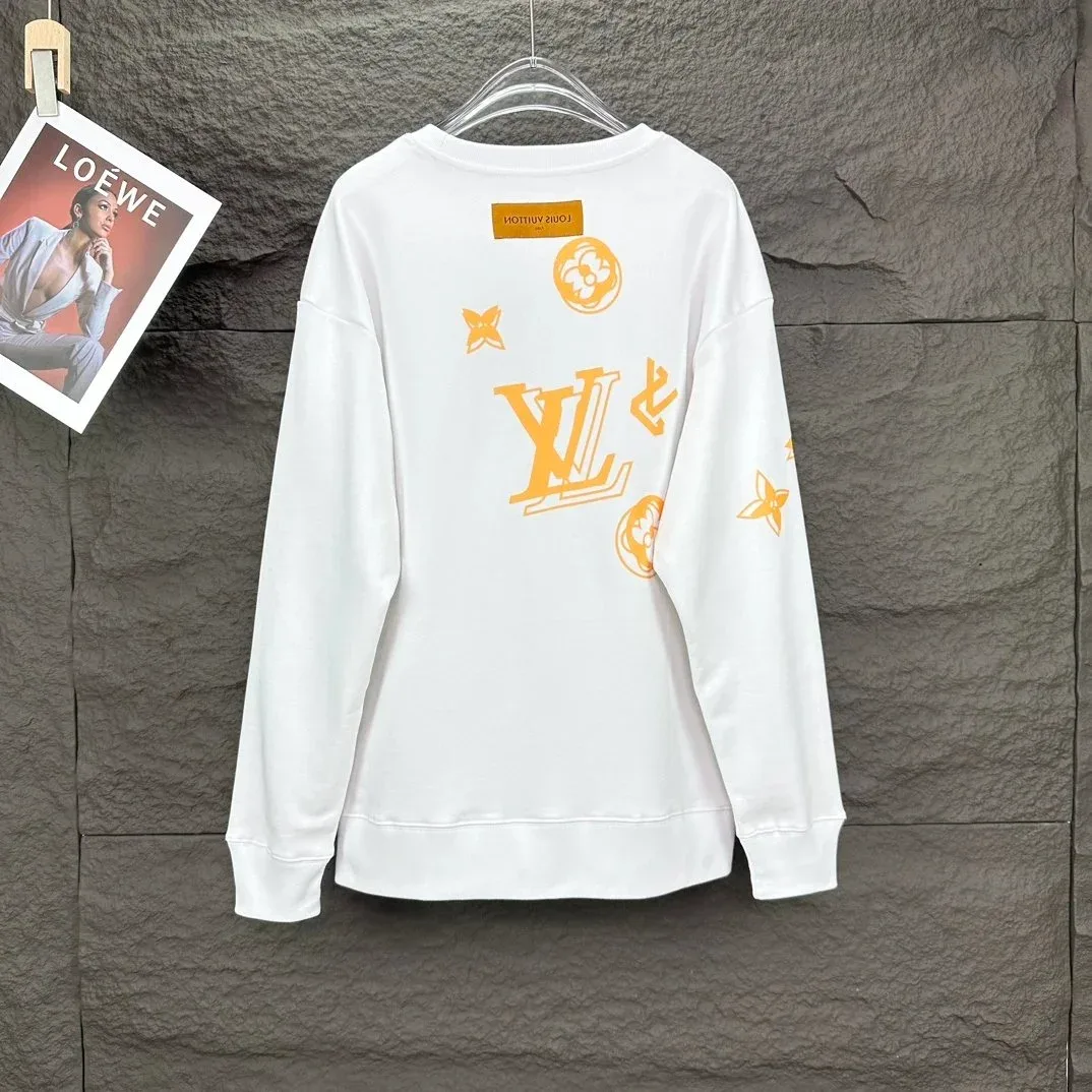 Louis Vuitton White LV Monogram Print Sweatshirt