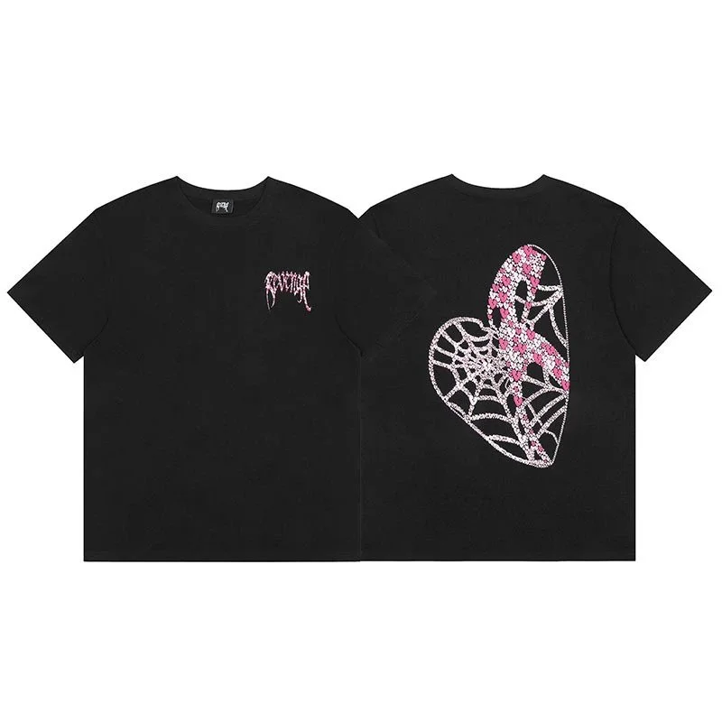 Revenge Heart Print T-Shirt 07 Black T-Shirt