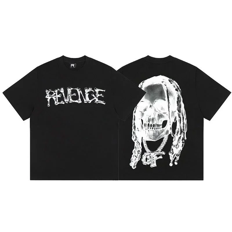 Revenge 'Revenge' Skull T-Shirt Black