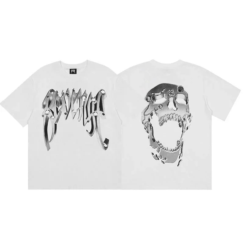 Revenge White Skull Graphic T-Shirt