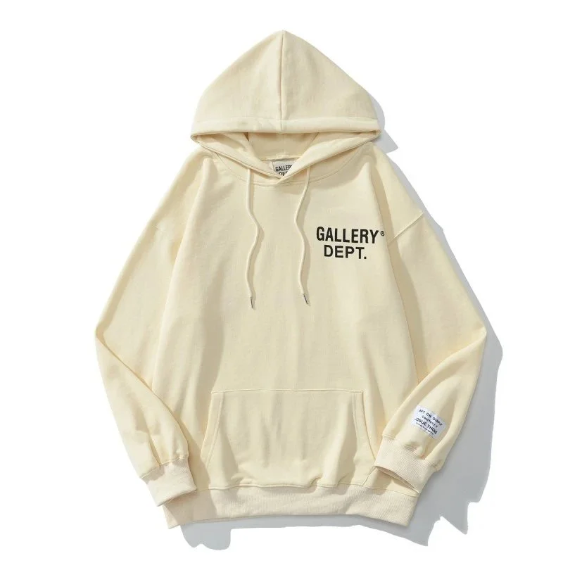 Gallery Dept. Cream Hoodie with 'GALLERY DEPT.' Print