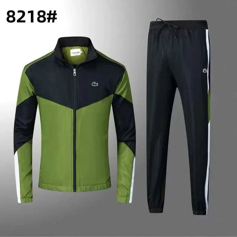 Lacoste 8218# Black Green Tracksuit Set
