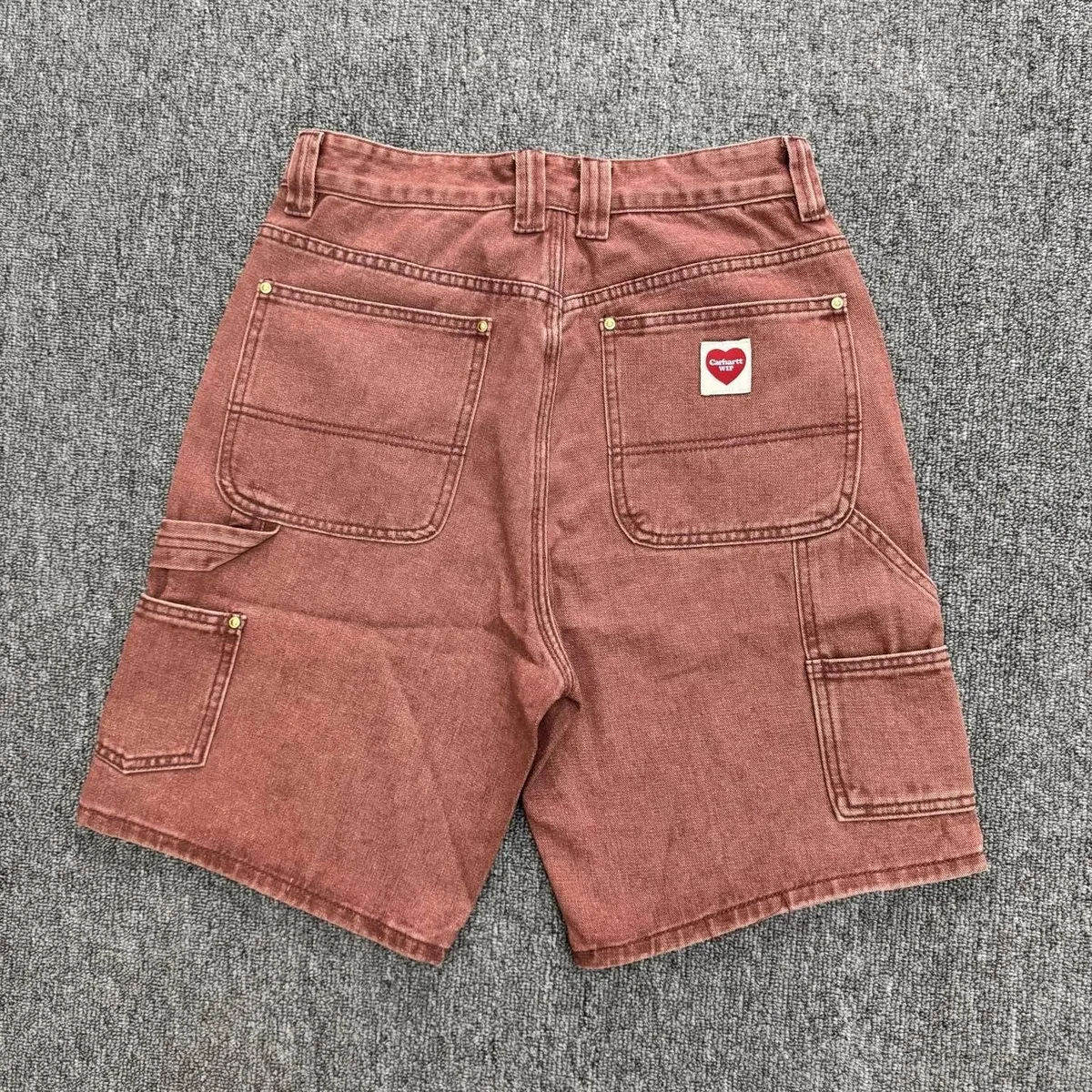 Carhartt Detroit Carpenter Shorts Red Denim