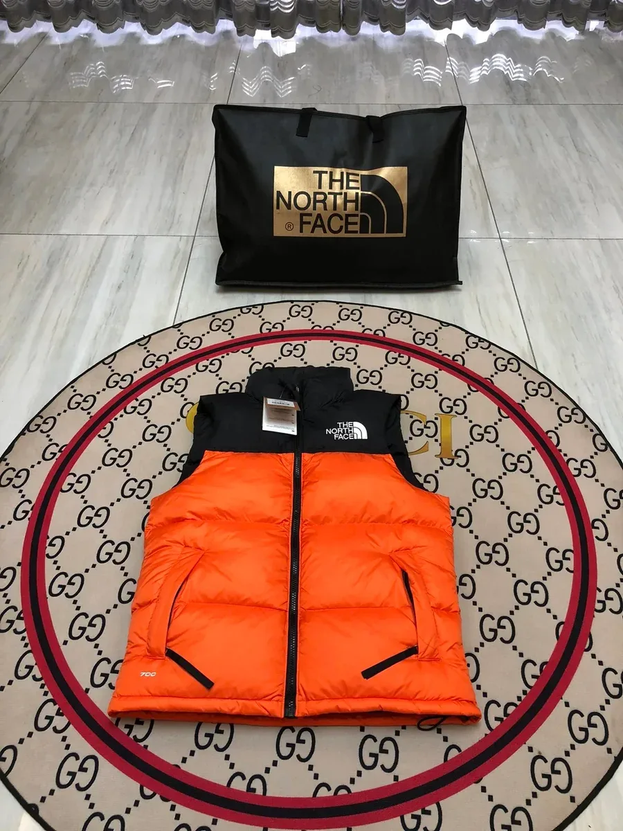 The North Face Nuptse Orange Black Vest