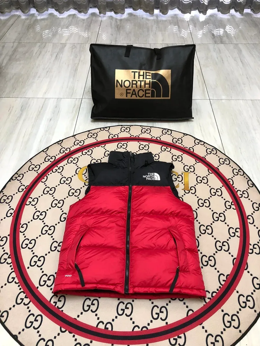 The North Face Nuptse Red Black Vest