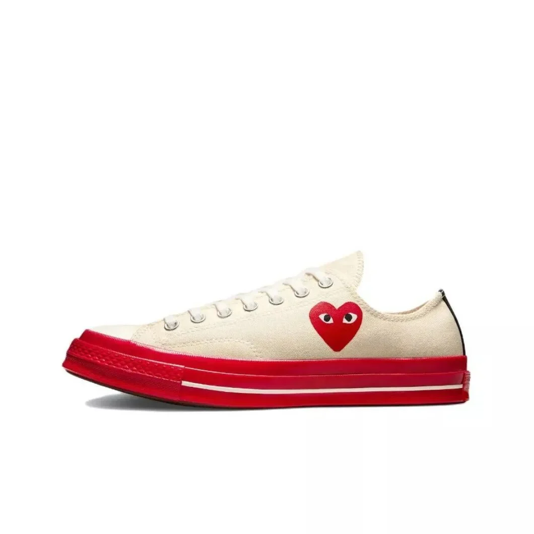 Comme des Garçons Play Chuck Taylor Cream Red Sneakers