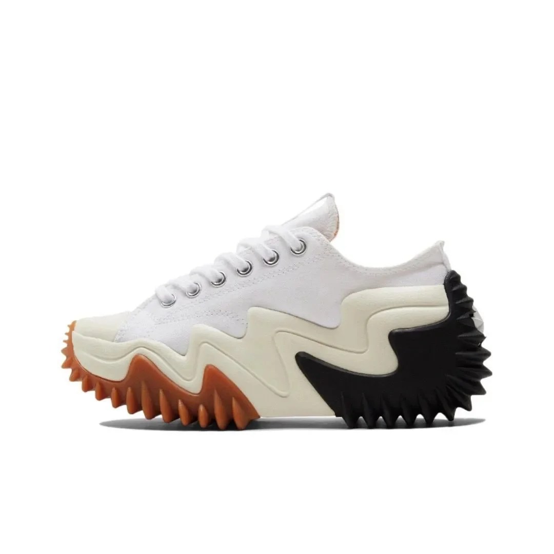 Unisex White & Black Spike Sole Sneakers
