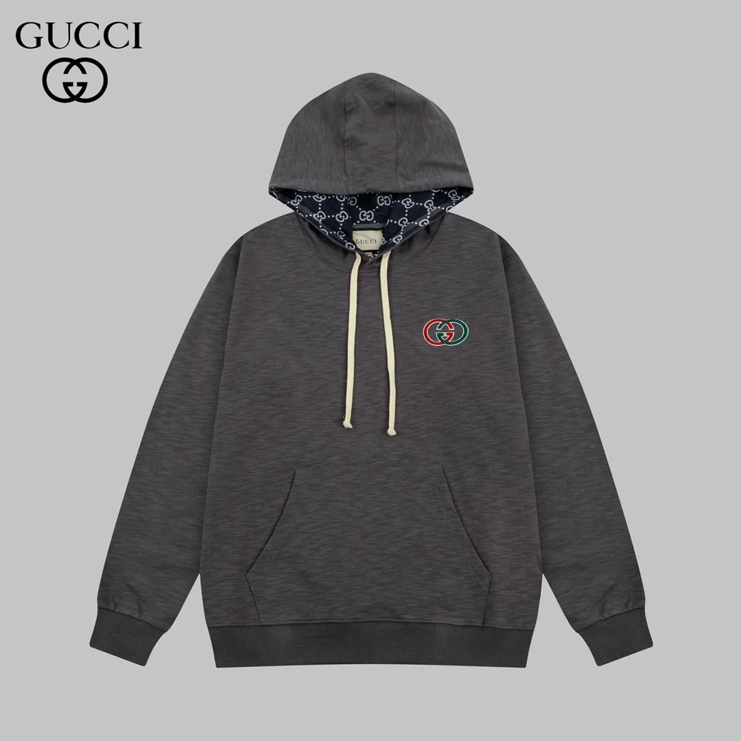 Gucci GG Monogram Hoodie Dark Grey Sweatshirt