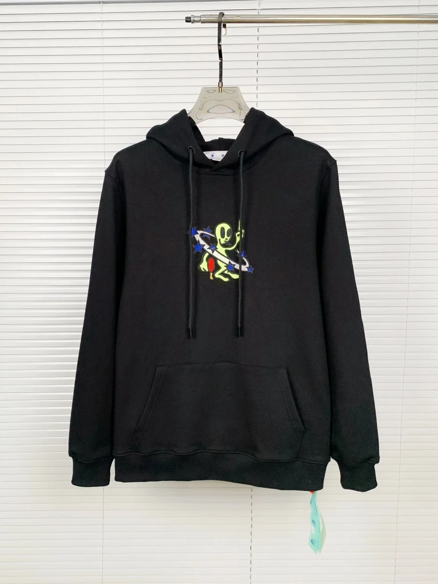 Black Alien Graphic Hoodie Sweatshirt