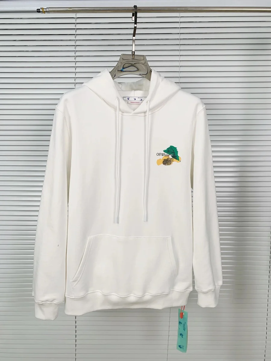 Off-White OW Hoodie White Green Print Pullover