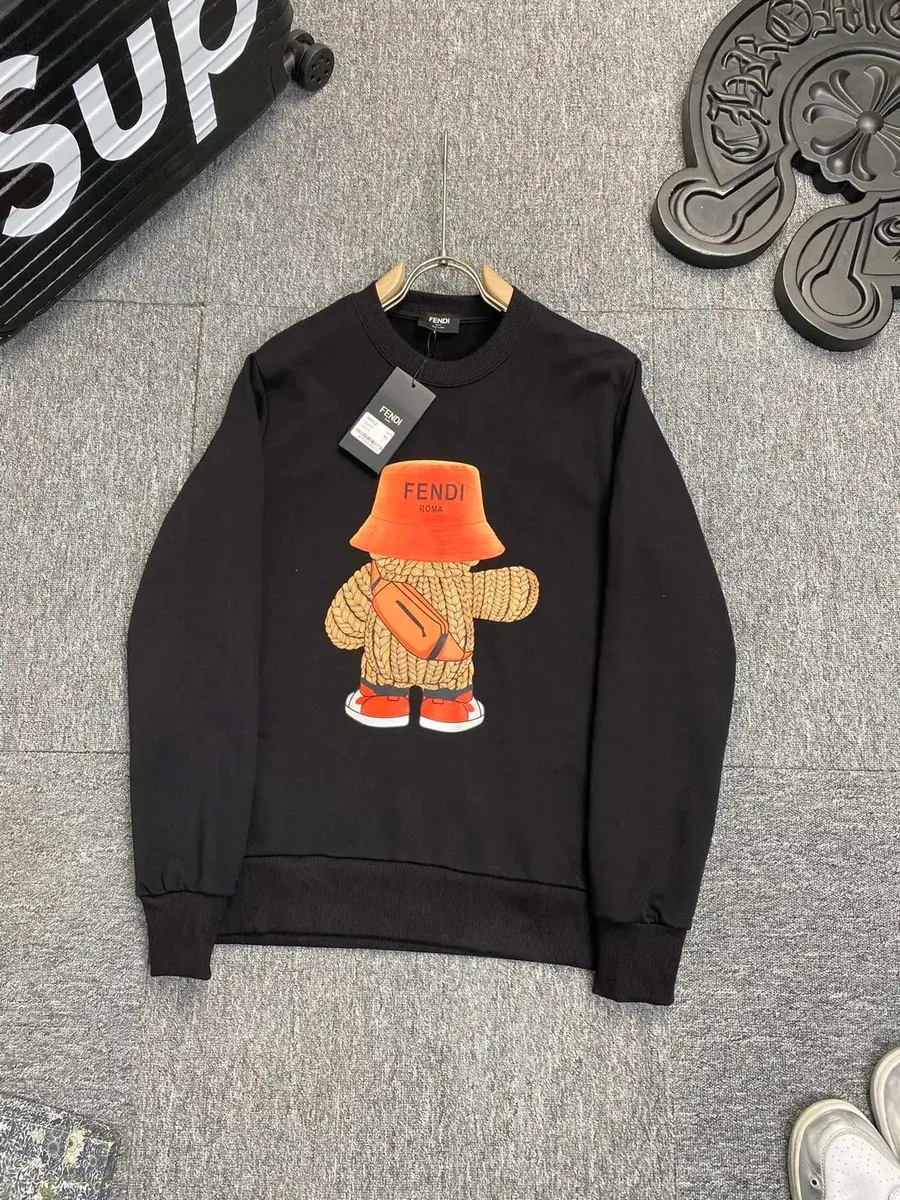Fendi Bear Print Black Hoodie