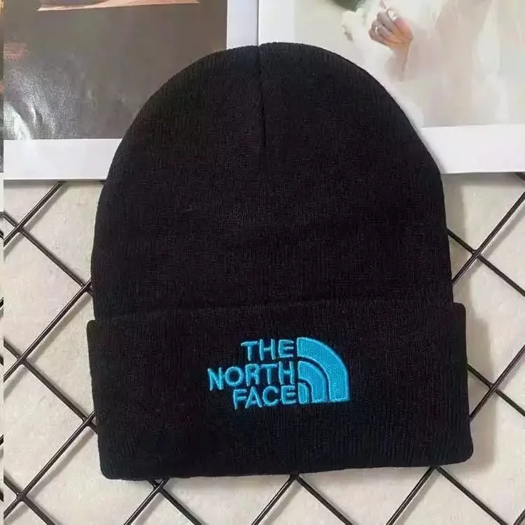 The North Face Black Blue Logo Beanie