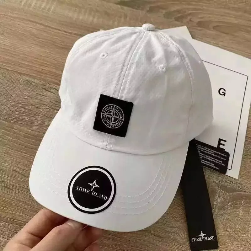Stone Island 68-15 White Cap Baseball Hat