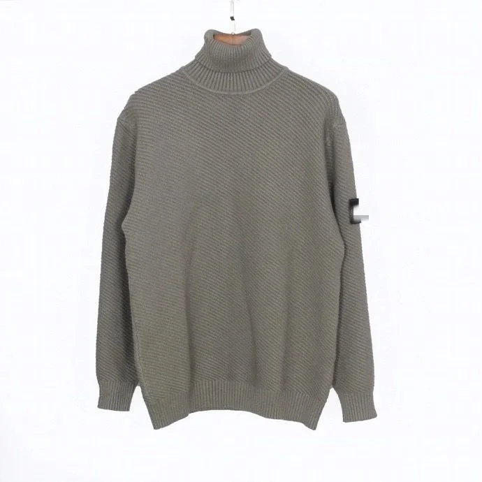 Unisex Solid Grey Turtleneck Sweater