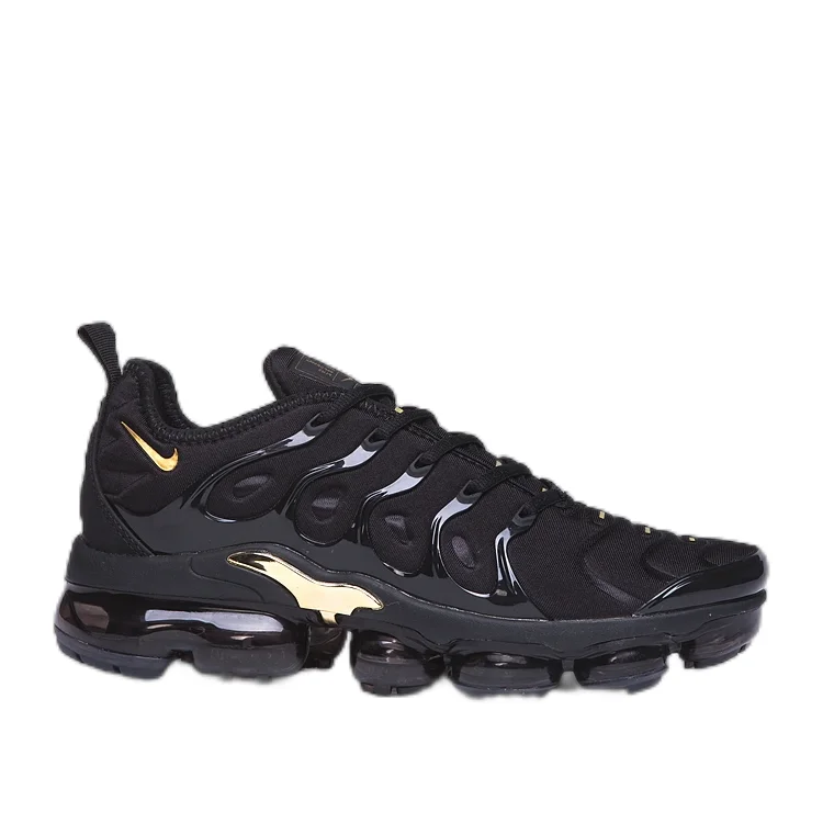 Nike Air VaporMax Plus Triple Black Gold Sneakers
