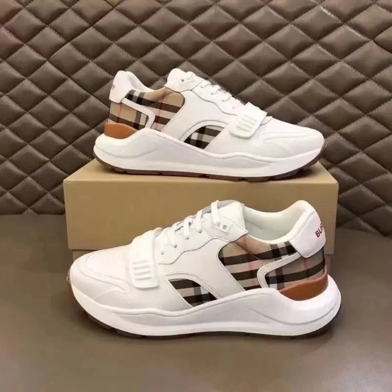 Burberry White & Check Sneakers