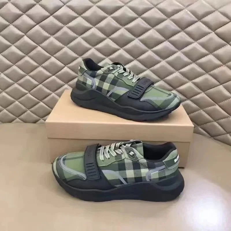 Burberry Green Checkered Runner Sneakers