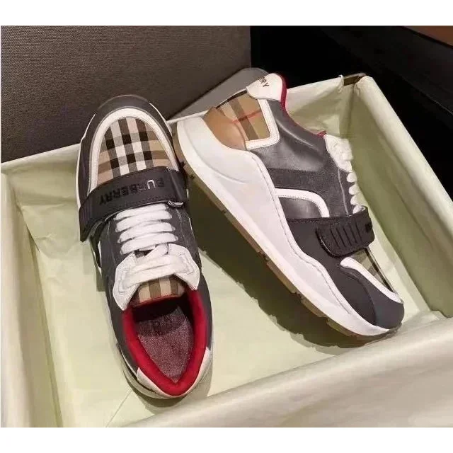 Burberry Classic Check Velcro Sneakers Grey/Red