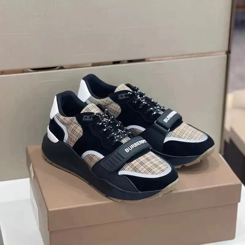 Burberry Burberry Check Plaid Runner Sneakers Black/Beige Black - 1